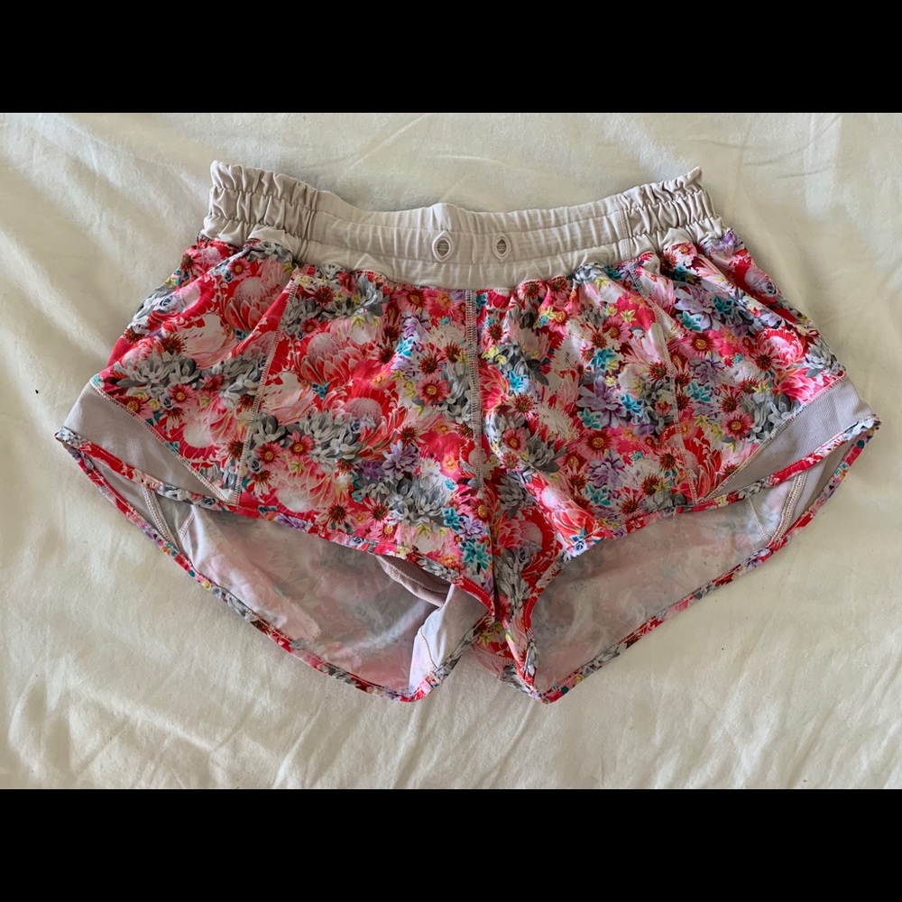 Floral lululemon shorts